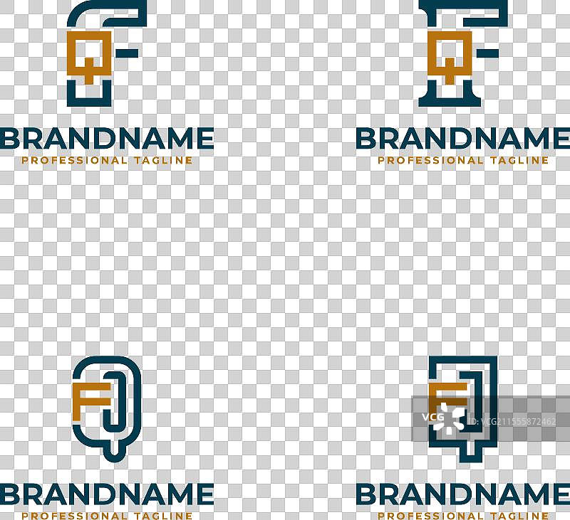 优雅的字母fq和qf单字母组合标志，适合使用图片素材