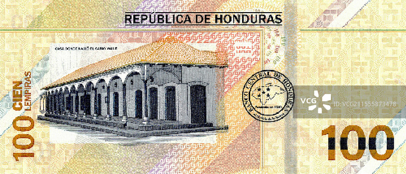 反向高多边形像素马赛克洪都拉斯钞票图片素材