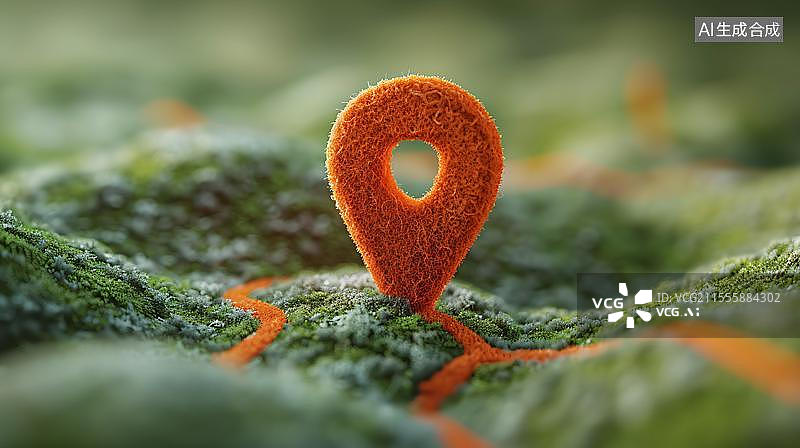 【AI数字艺术】定位新视角  地图上的带有GPS定位图标定位坐标的场景图片素材