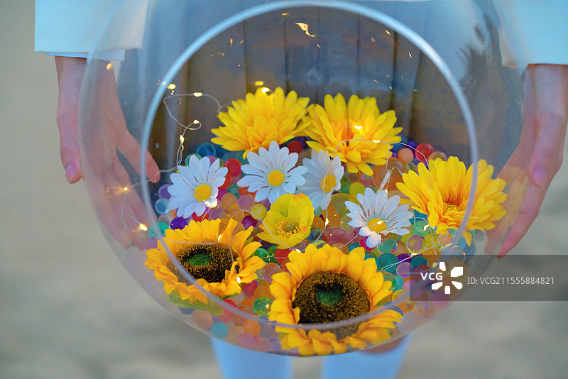 深圳大鹏金沙湾海滩，JK少女，水宝宝创意人像图片素材