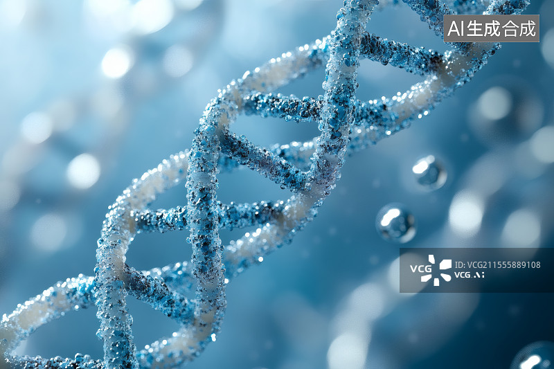 【AI数字艺术】DNA螺旋状结构图片素材