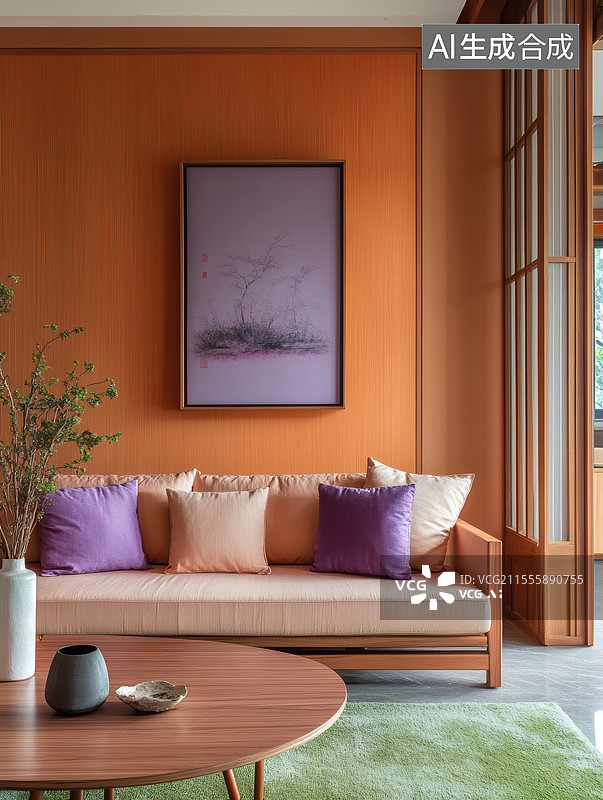 【AI数字艺术】现代客厅装饰图片素材