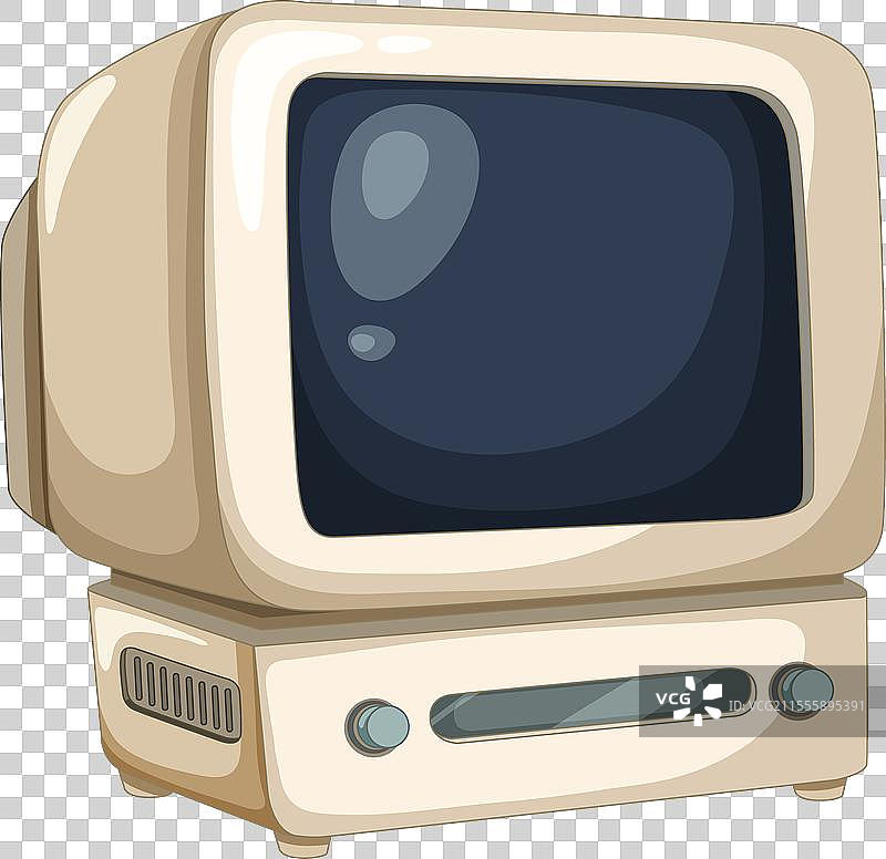 复古电视机，屏幕空白，格式化设计图片素材