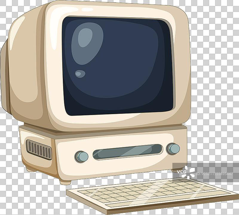 复古电脑与键盘的格式图片素材