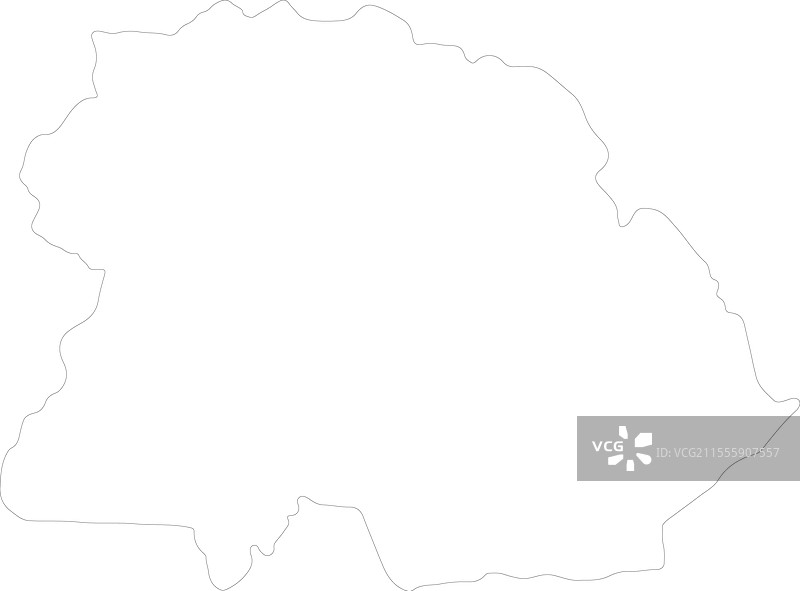 赞比亚铜带地区轮廓地图图片素材