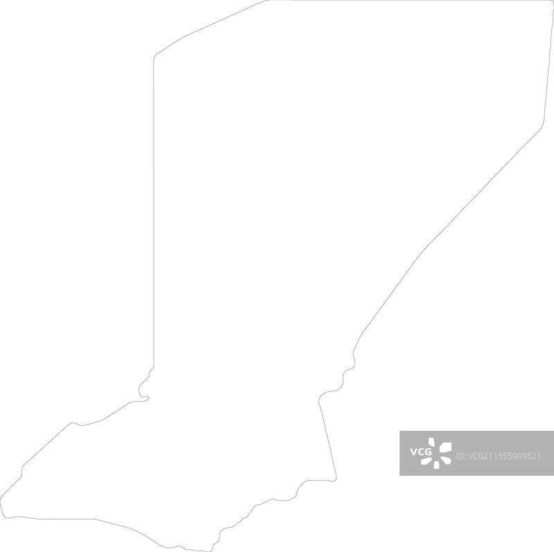 尼日尔迪法地区轮廓地图图片素材