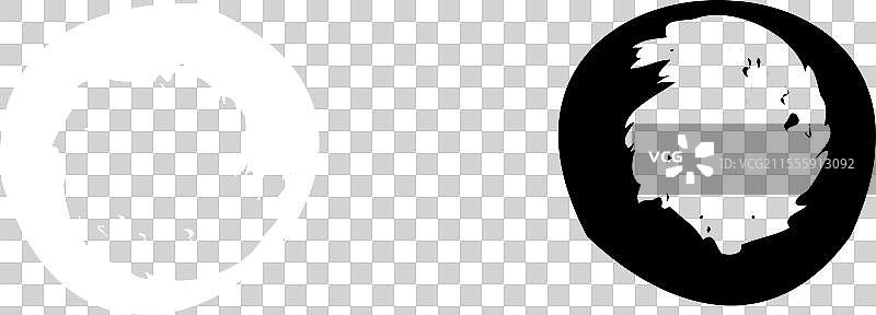 刷笔风格的粗糙圆形圆圈框架图片素材