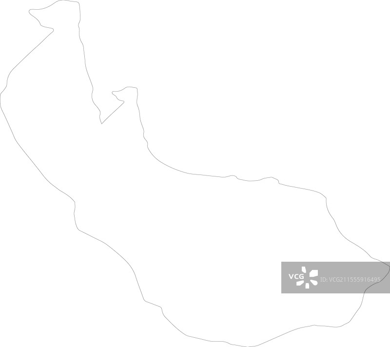 伊朗吉兰省轮廓地图图片素材