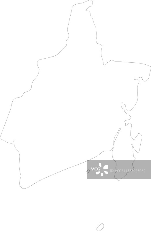 印尼南加里曼丹轮廓地图图片素材