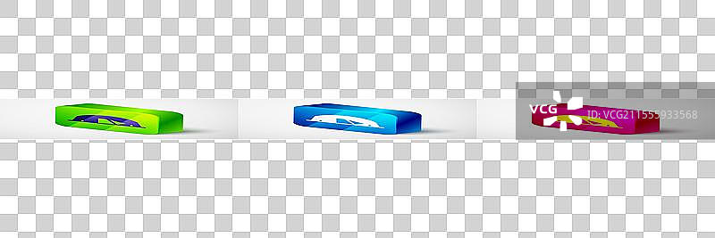 等距旅游帐篷图标，背景为灰色图片素材