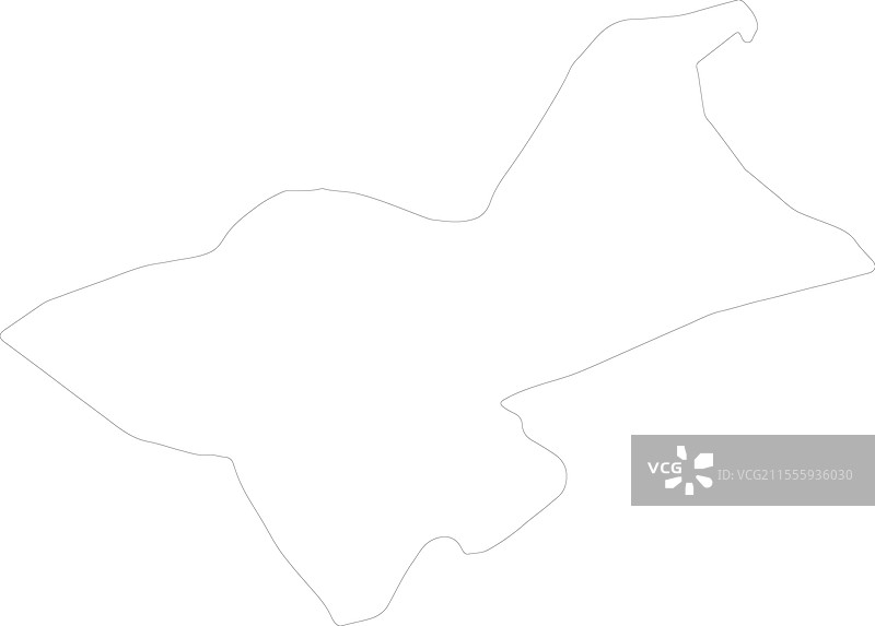 突尼斯的马努巴地区轮廓地图图片素材