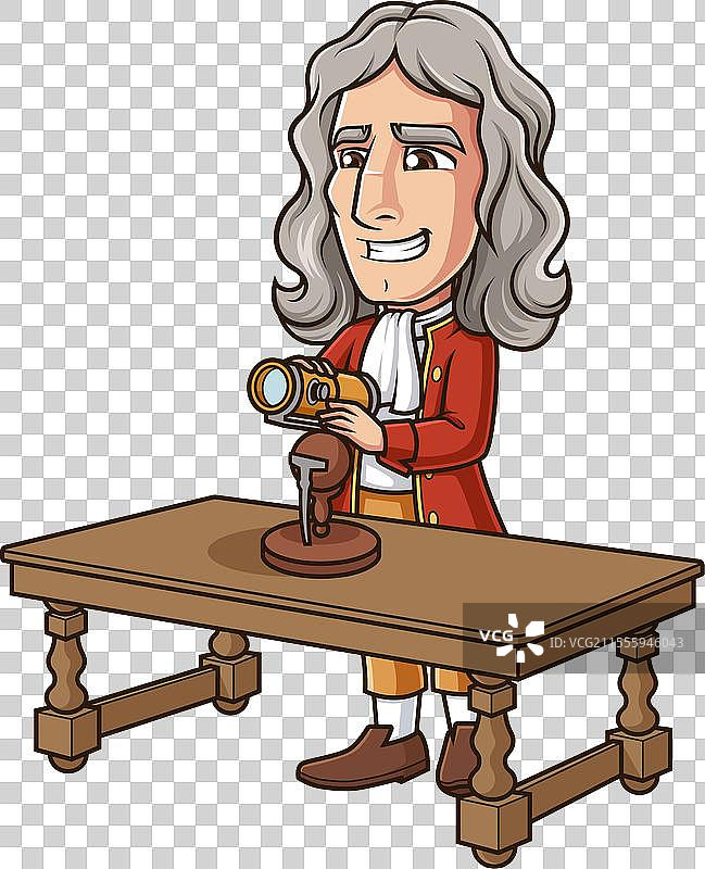 艾萨克·牛顿发明反射望远镜图片素材