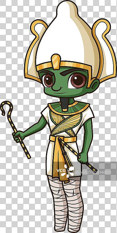 古埃及神奥西里斯的卡通剪贴画图片素材