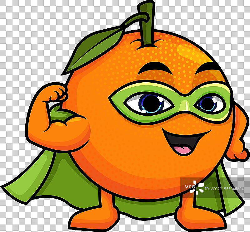 橙色超级英雄角色卡通剪贴画图片素材