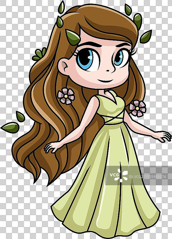 丰收女神德墨忒尔的卡通剪贴画图片素材