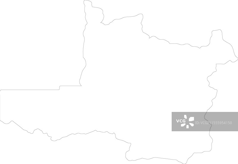 赞比亚西北部轮廓地图图片素材