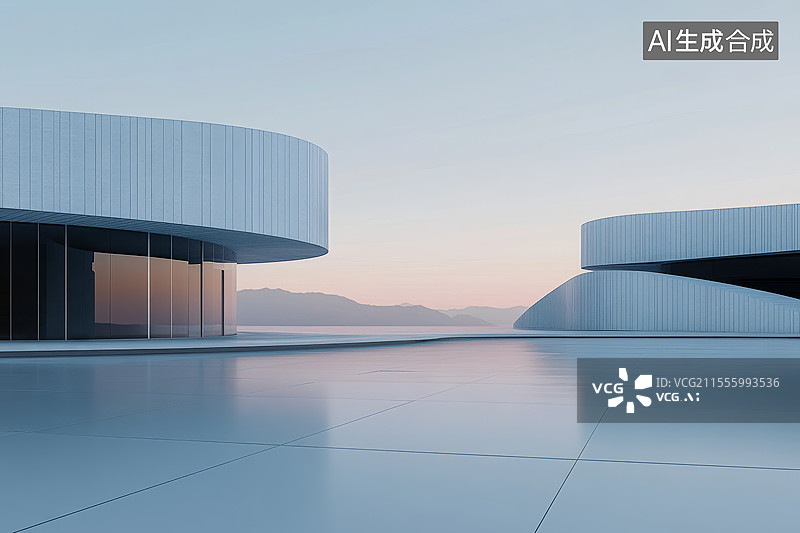 【AI数字艺术】海边现代简约建筑图片素材