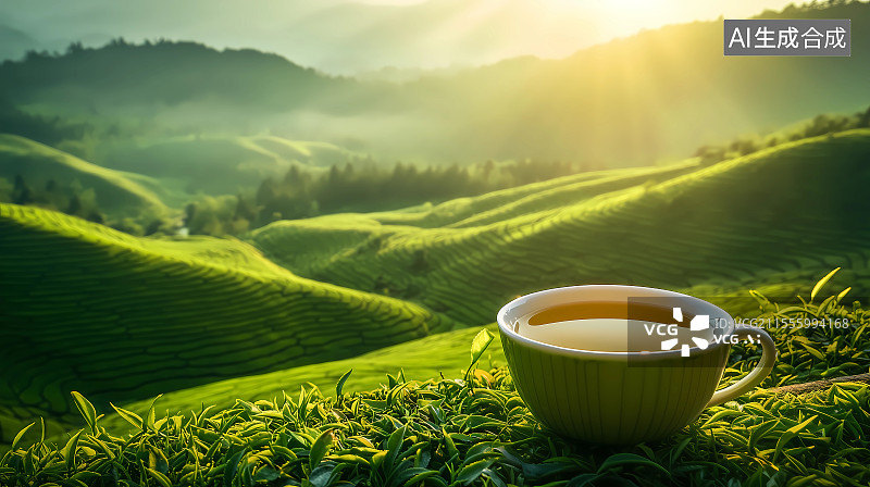 【AI数字艺术】茶园田园风光图片素材