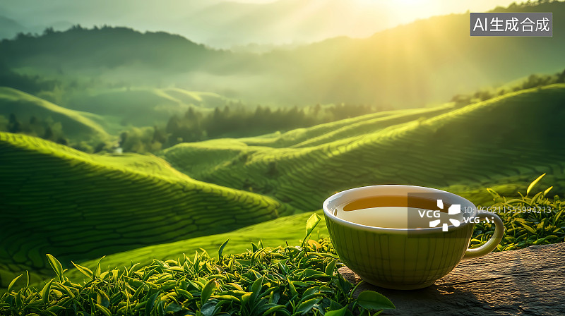 【AI数字艺术】茶园田园风光图片素材