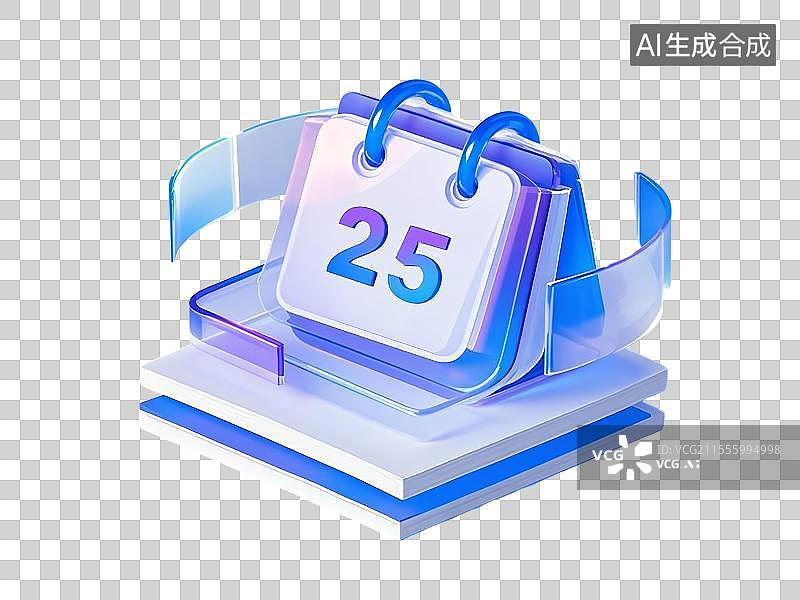 【AI数字艺术】透明背景的3D一本日历上面有数字25图标图片素材