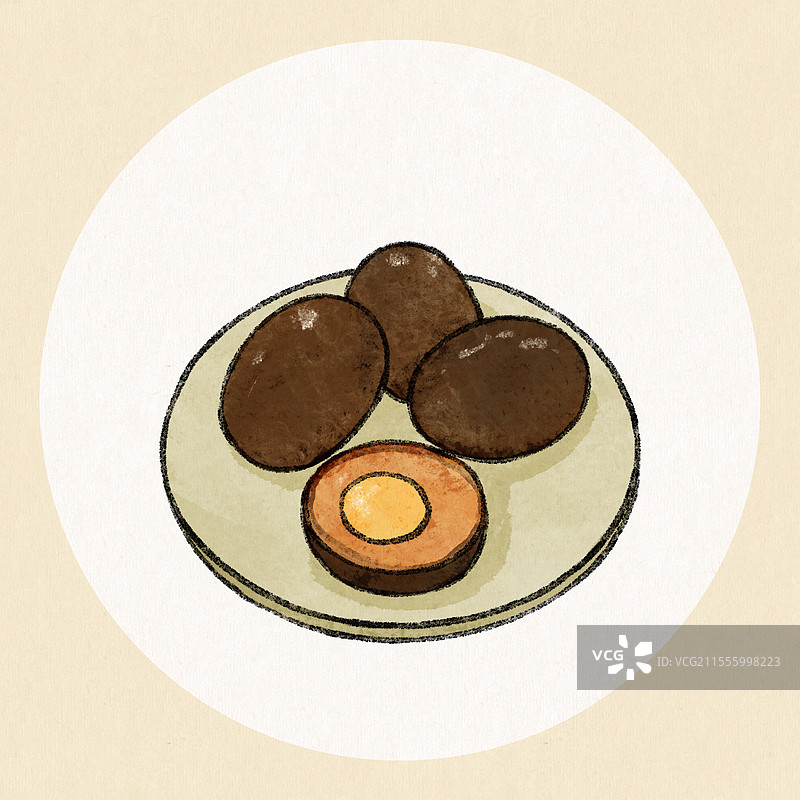台湾美食国风插画-铁蛋图片素材