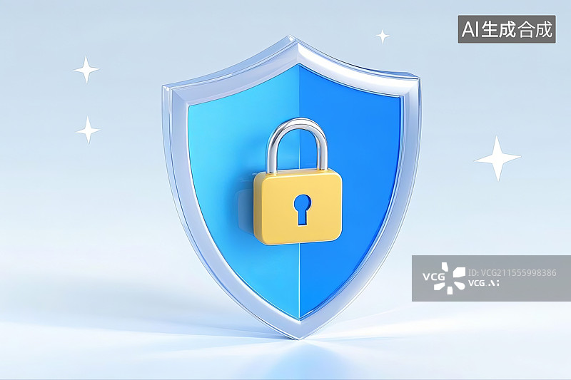 【AI数字艺术】3D渲染安全防护图标图片素材