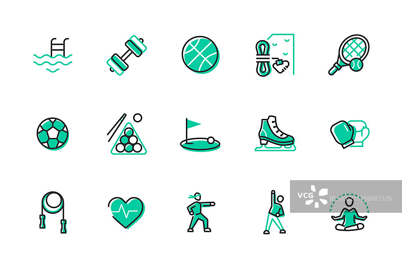 运动与塑形 - 线条设计风格系列图片素材