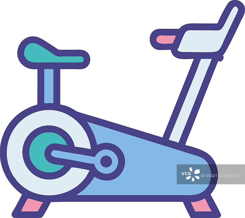 健身房静态自行车健身有氧运动图标图片素材