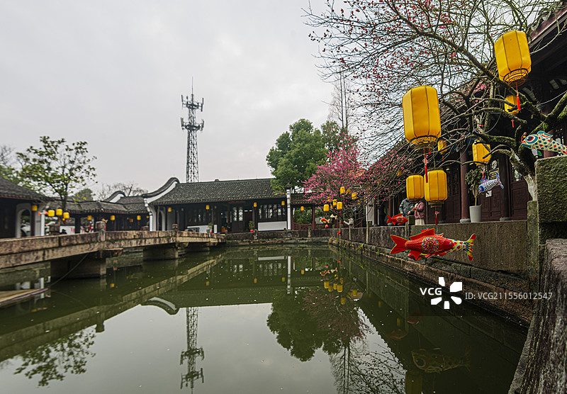 独具水乡风貌的南浔荻港景区（浙江湖州）图片素材