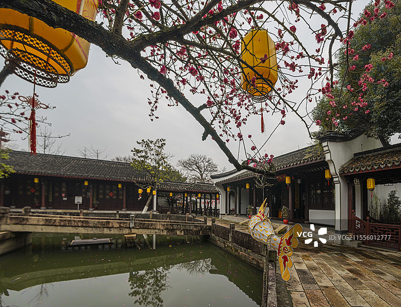 独具水乡风貌的南浔荻港景区（浙江湖州）图片素材