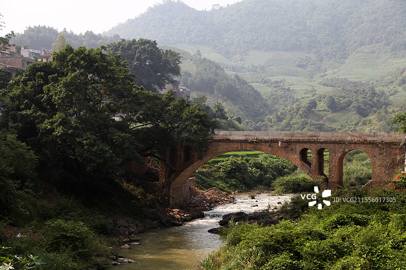 广西百色市右江区龙川镇小桥流水图片素材