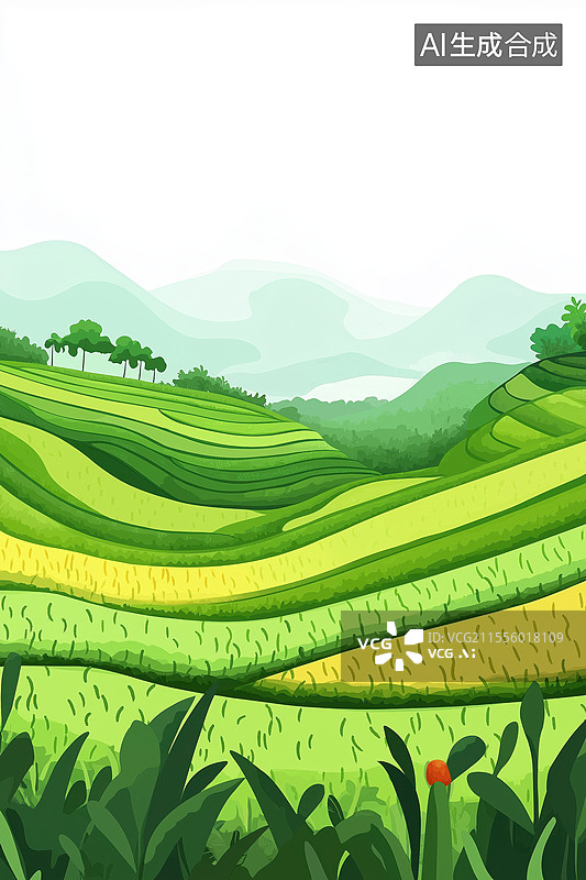 【AI数字艺术】春天田野图片素材
