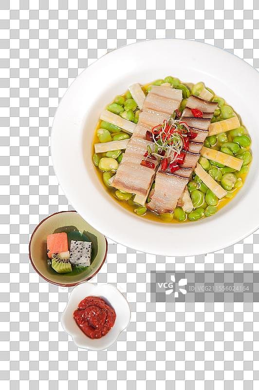 咸肉蒸蚕豆图片素材
