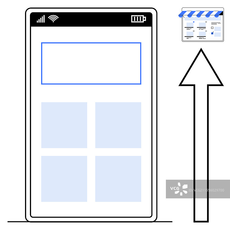 智能手机上的移动应用开发概念图片素材