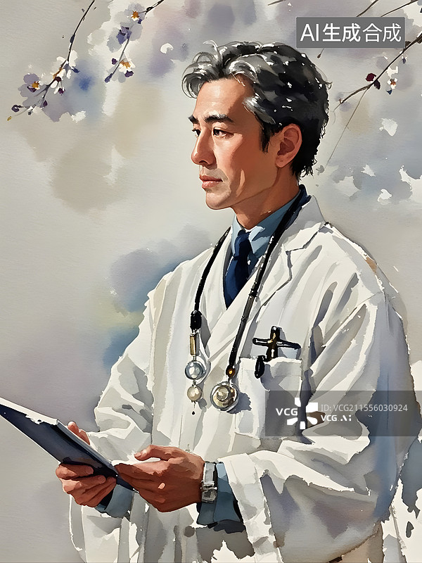 【AI数字艺术】水彩药师图片素材