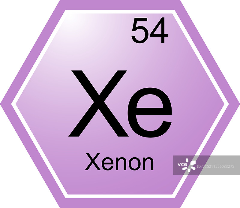 化学元素的符号Xe是氙。图片素材