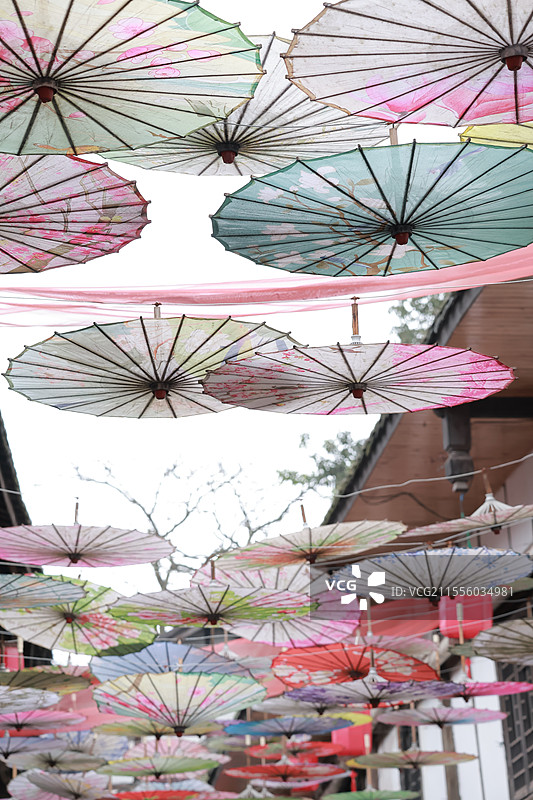 仙市古镇纸伞图片素材