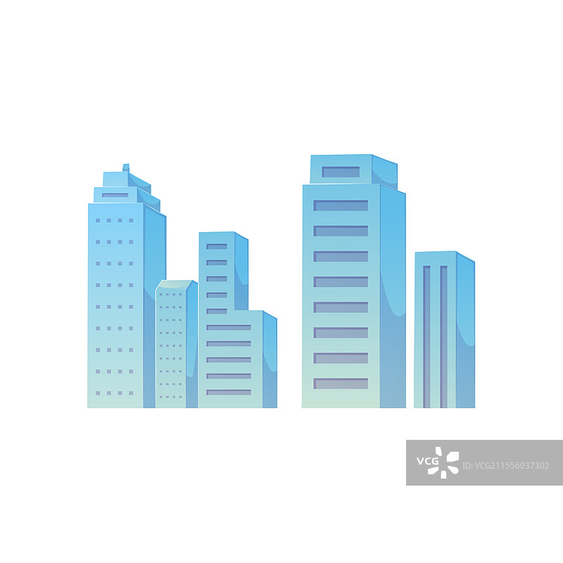 现代摩天大楼的蓝色城市轮廓图片素材