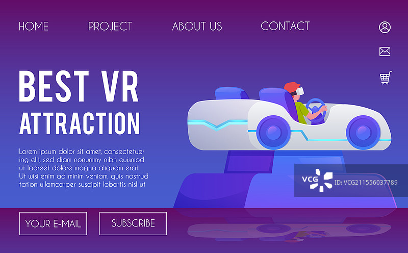 虚拟现实娱乐网站横幅图片素材