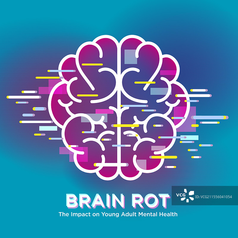 大脑衰退的概念对年轻成年人的影响图片素材