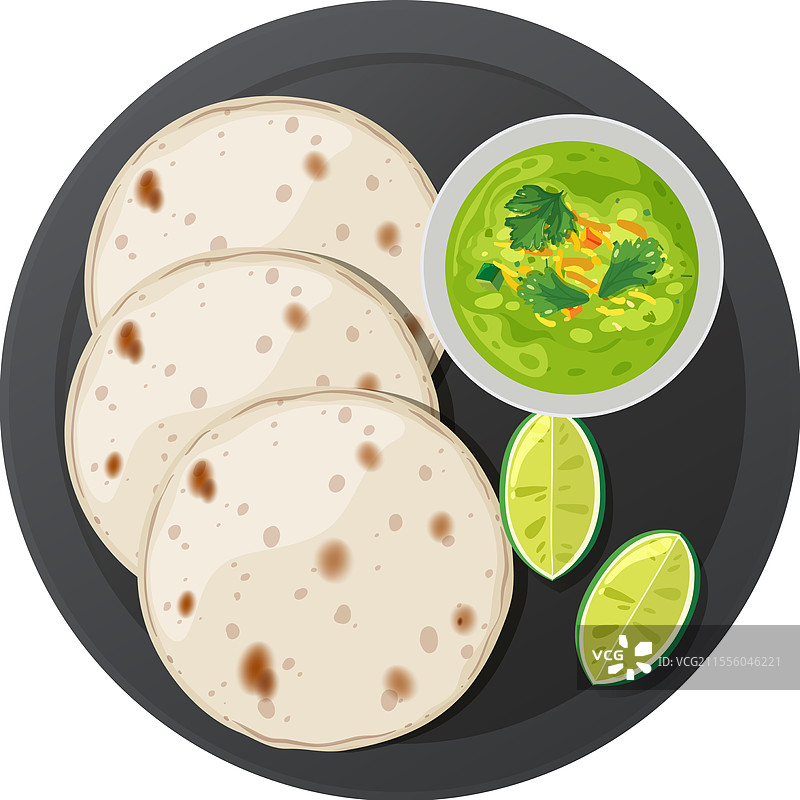 玉米饼配鳄梨酱和青柠片图片素材