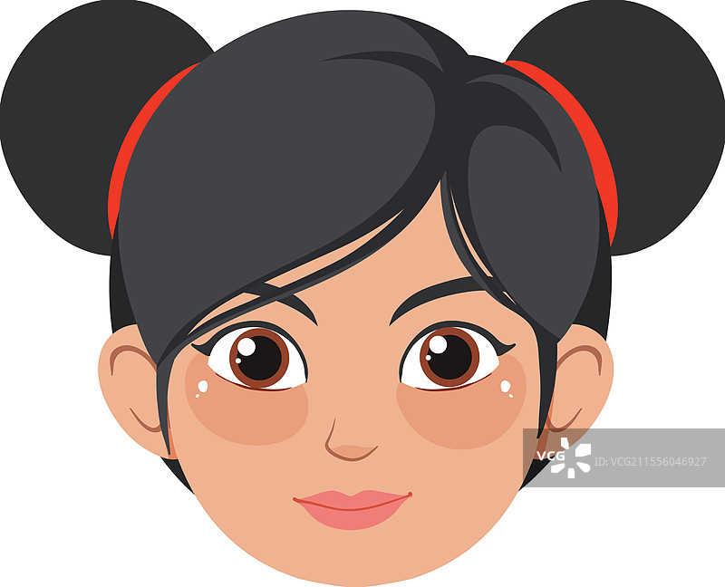 一个扎着双髻的女人图片素材