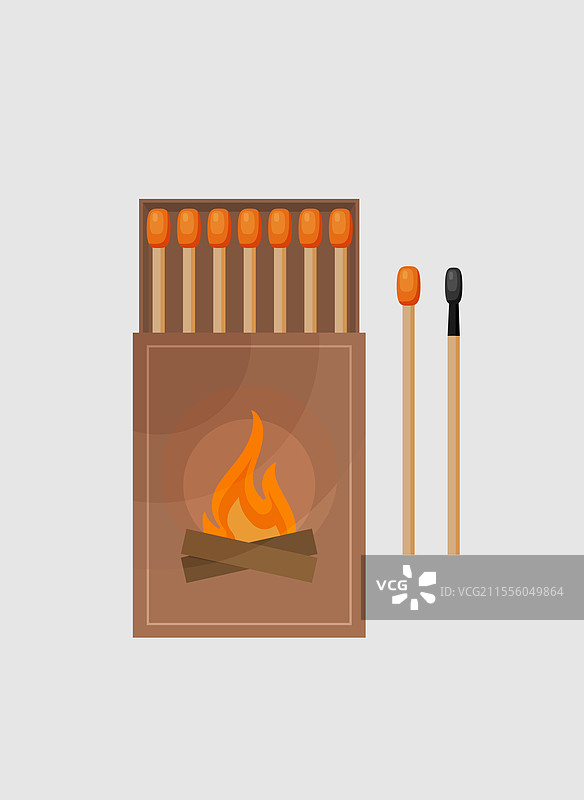 与颜色背景隔离的火柴盒扁平图标图片素材