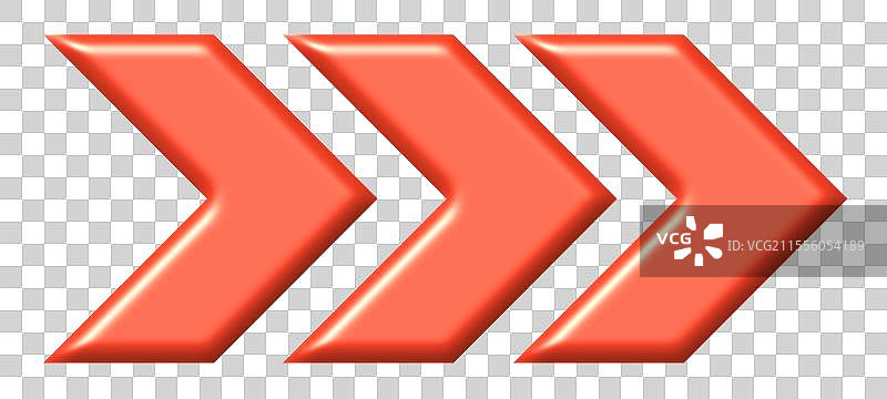 红色的箭头商务标志符号3D卡通插画元素图片素材