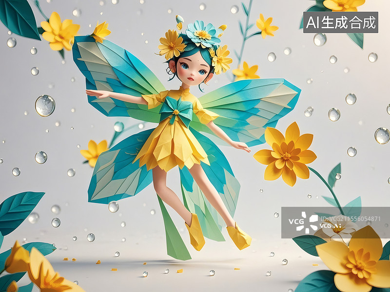 【AI数字艺术】花仙子与梦幻花园图片素材