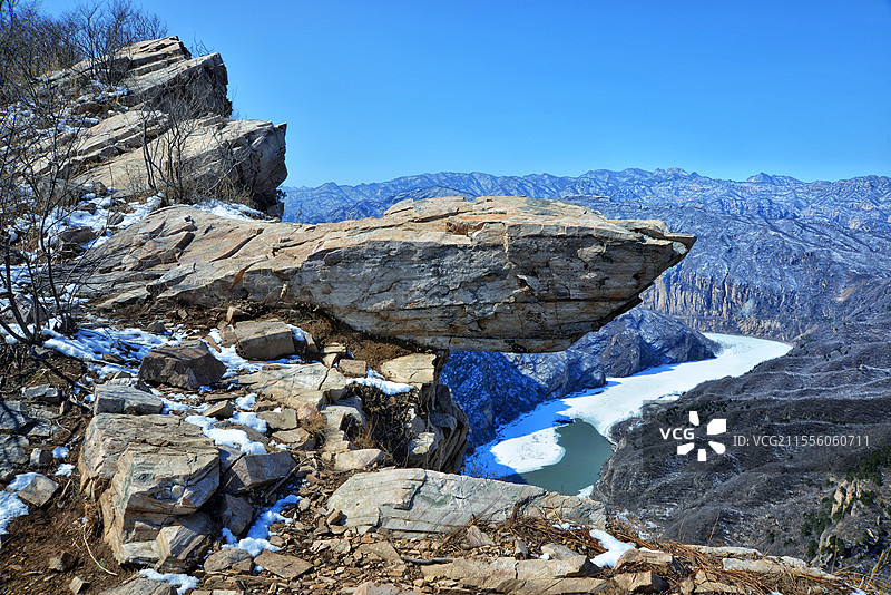 鹿皮关长城春雪图片素材