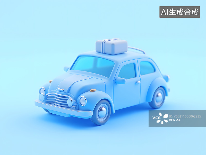 【AI数字艺术】汽车出行的三维渲染概念插图图片素材