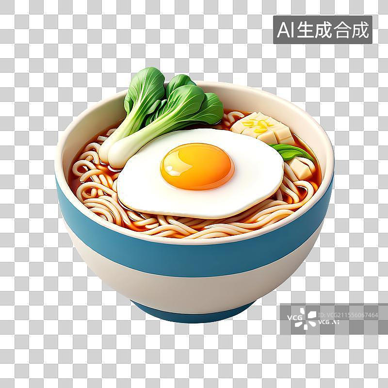 【AI数字艺术】3D渲染，一碗米粉，米线，螺蛳粉，拉面，面条，麻辣小面，中式传统美食免抠元素图片素材