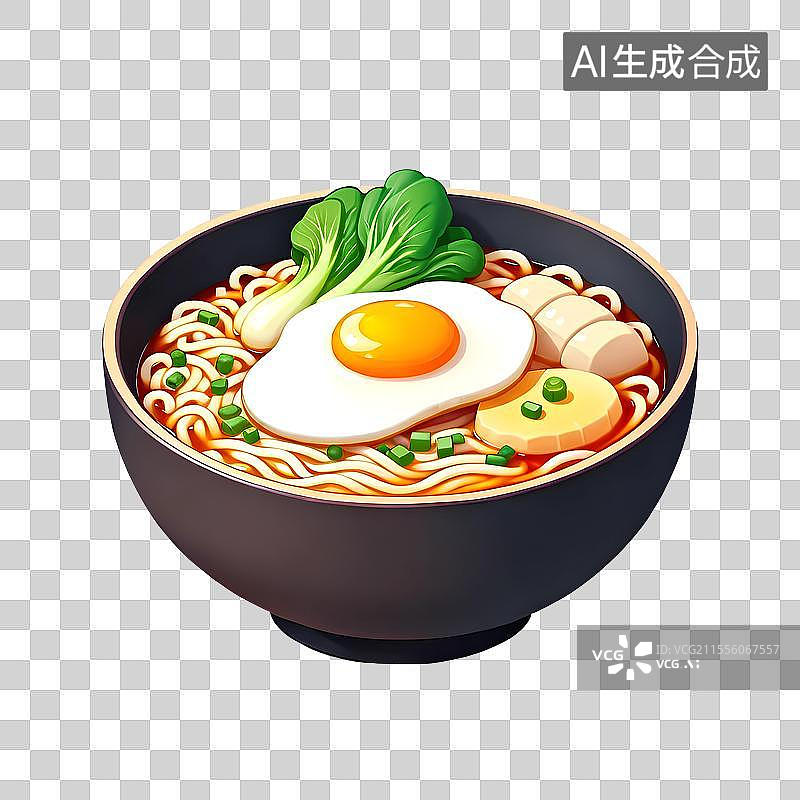 【AI数字艺术】3D渲染，一碗米粉，米线，螺蛳粉，拉面，面条，麻辣小面，中式传统美食免抠元素图片素材