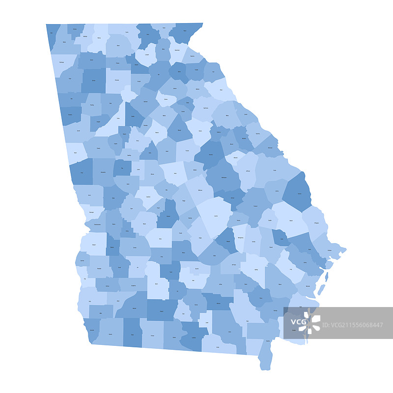乔治亚州的行政地图图片素材